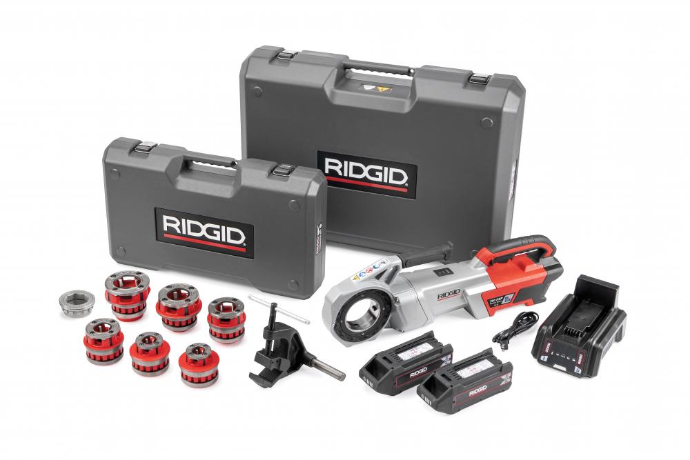 760 FXP Power Drive (12-R), 2x 4Ah FXP Batteries, FXP Charger, 1/2-2" 12-R NPT Die Head Set, Sup