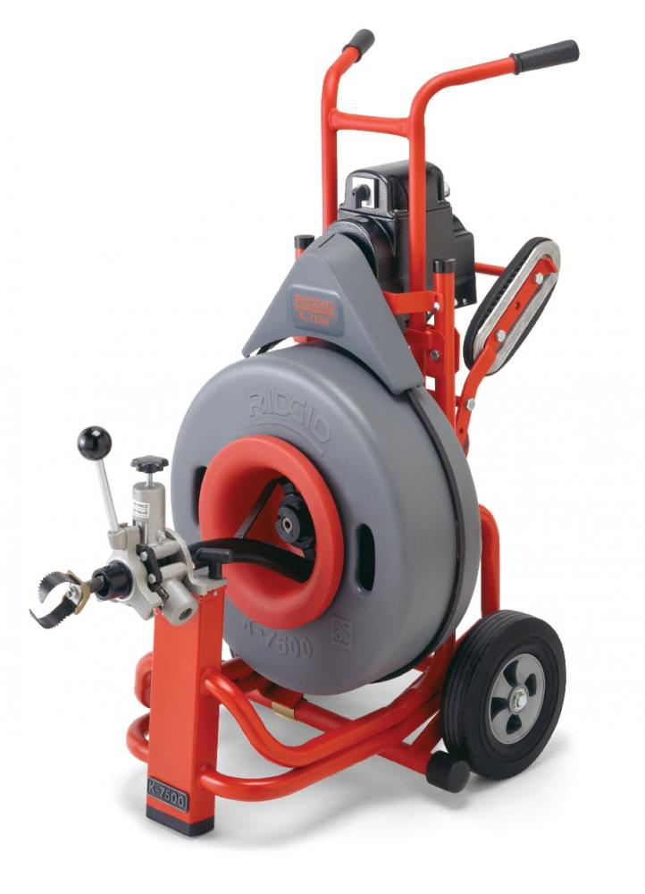 K-7500 Machine, Standard Accessories, and 3/4" x 100' (20 mm x 30.5 m) Inner Core Cable.