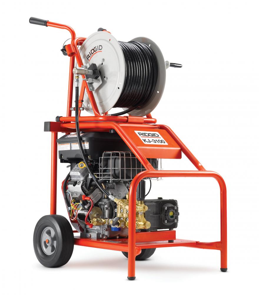 KJ-3100 Jetter with Pulse – H-111 and H-112 1?4" NPT Nozzles – H-38 Hose Reel with 200' x 3?