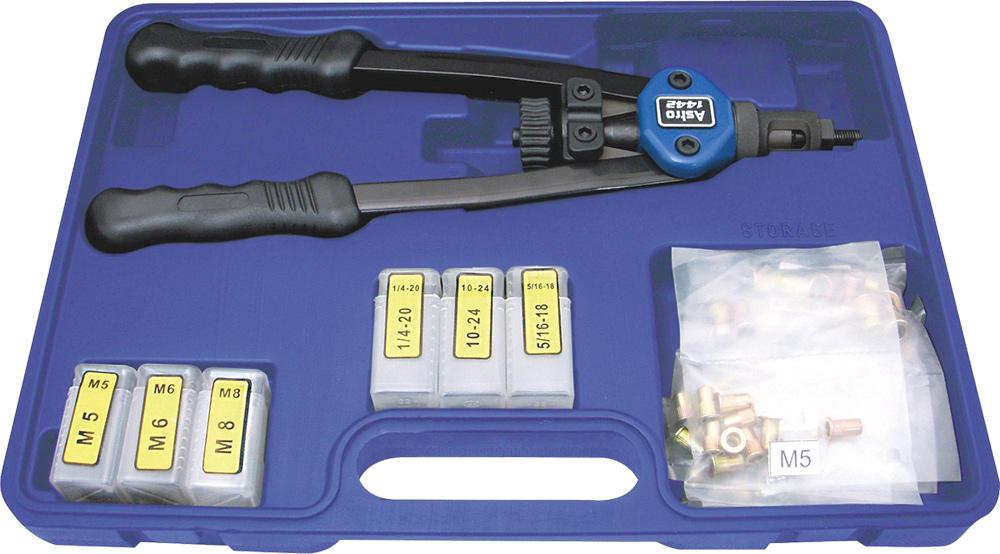 13" NUT/THREAD SETTING HAND RIVETER KIT WITH RIVET NUT ASSORTMENT