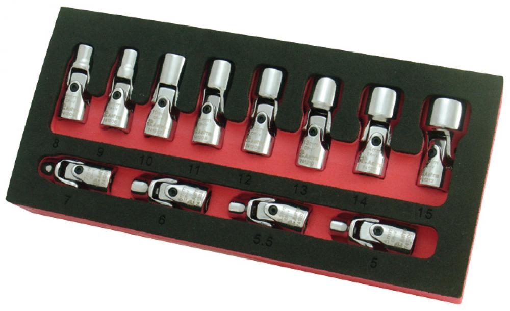 12PC. 1/4" DR FLEX SOCKET SET - 6 POINT - METRIC