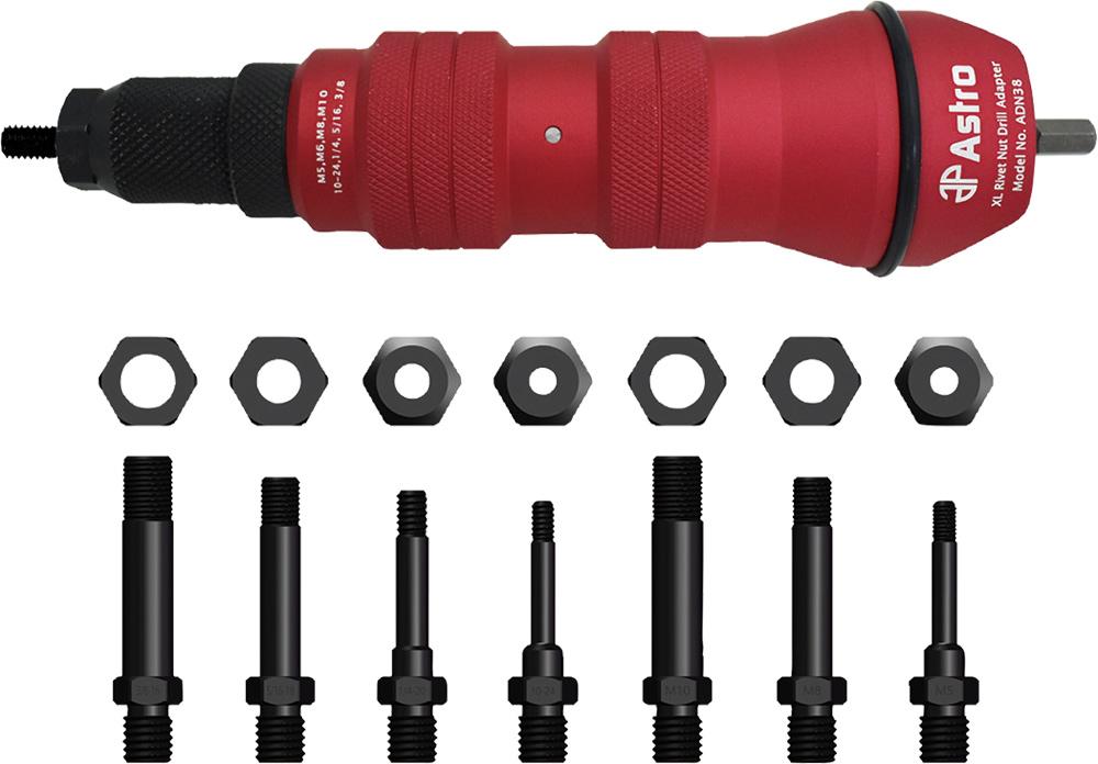 RIVET NUT CORDLESS DRILL ADAPTER KIT - 3/8" CAP.
