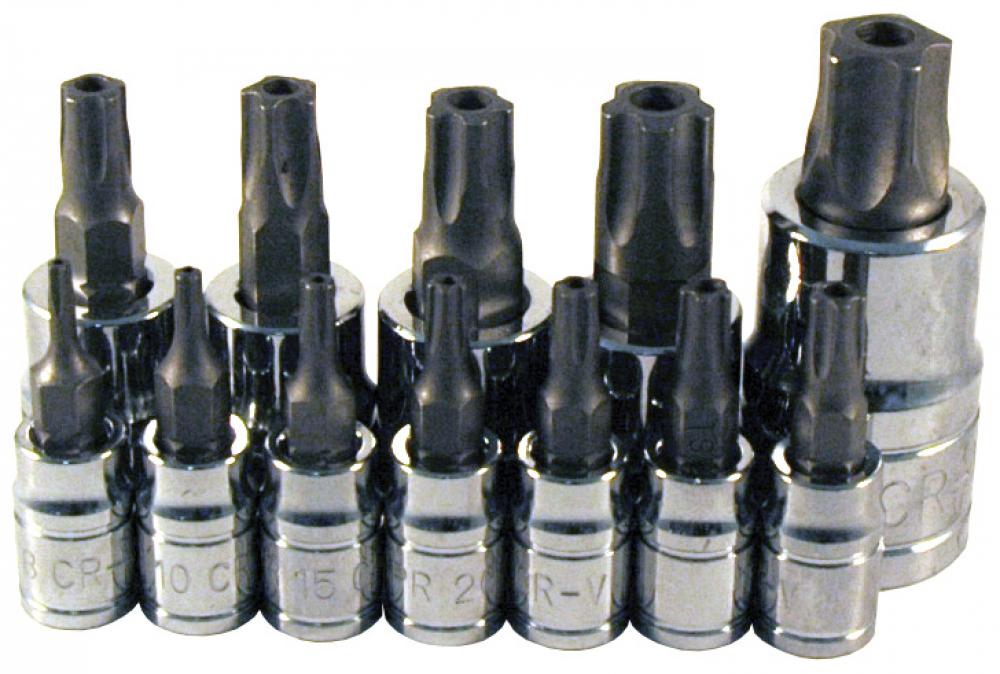 12 PC 5 LOBE STAR PLUS TAMPERPROOF BIT SOCKET SET