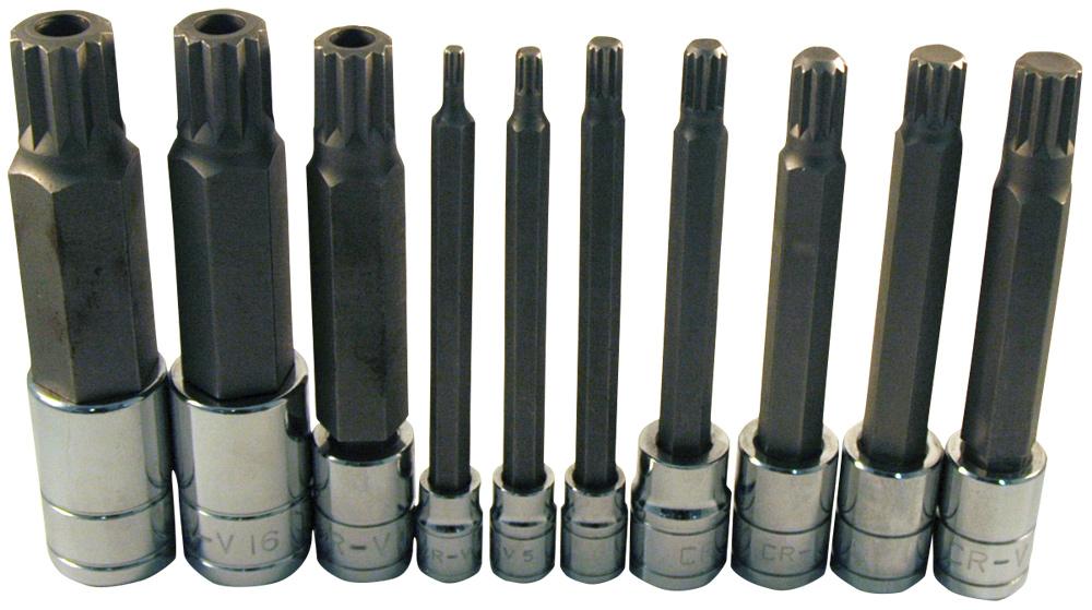 10 PC XL TRIPLE SQUARE BIT SOCKET SET
