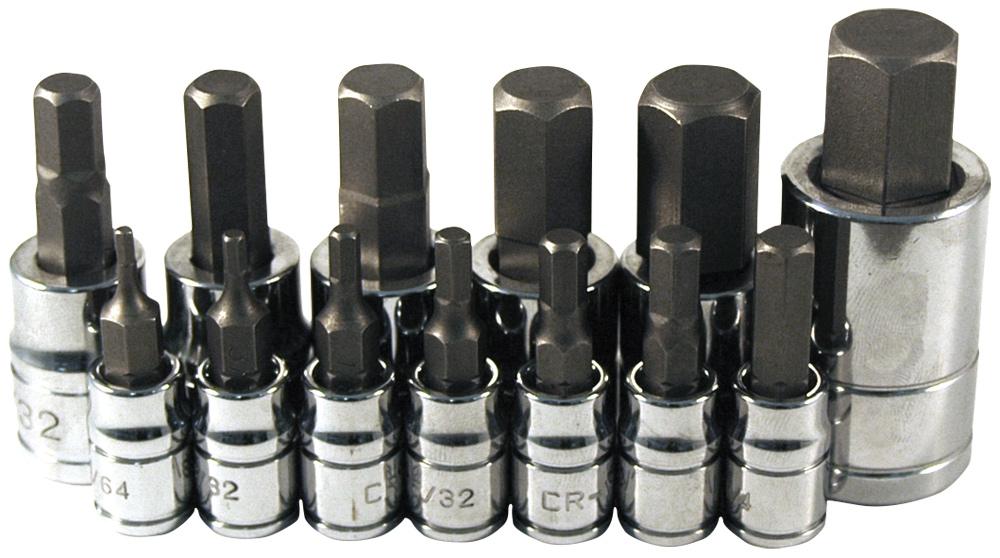 13PC SAE HEX BIT SCKT SET