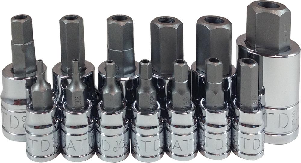 13 PC. TAMPER-RESISTANT SAE HEX BIT SOCKET SET
