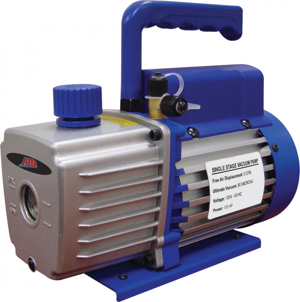 SINGLE STAGE VACUUM PUMP, 5 CFM, 1/3 HP