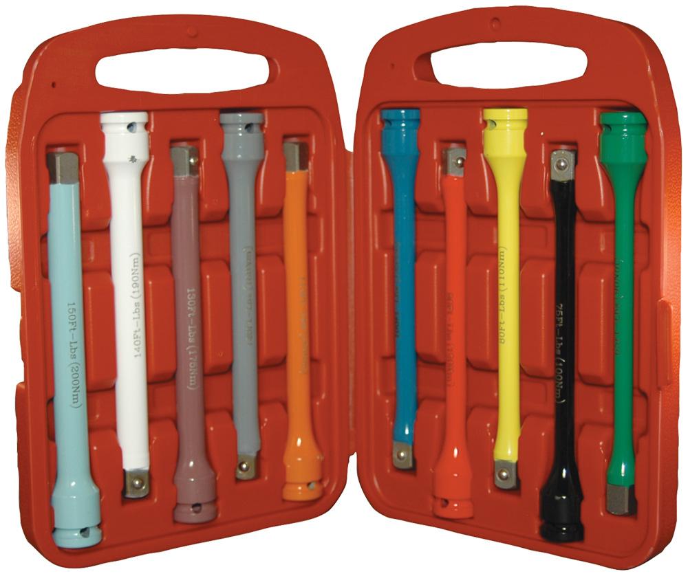 10PC 1/2" TORQUE EXT BAR SET