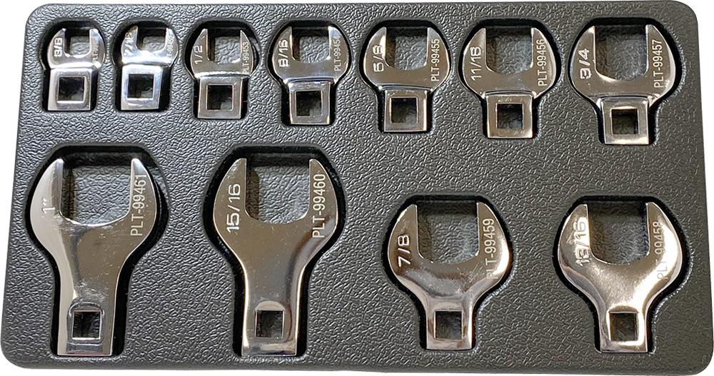11-PC SAE 3/8" DRIVE CROWFOOT WRENCH SET, 3/8" - 1"