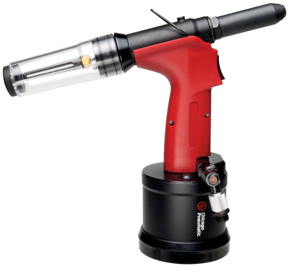 1/4" AIR HYDRAULIC RIVETER WITH 3/16 AND 1/4" NOSEPIECES