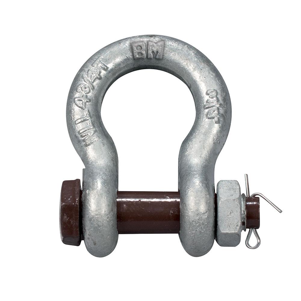 ANCHOR SHACKLE GALVANIZED BROWN PIN 1/2 T 1/4"