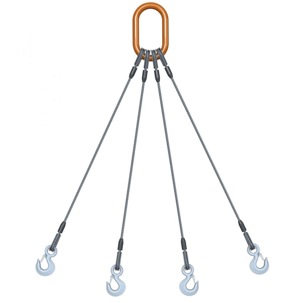 WIRE ROPE SLING 4 LEG/HOOK 5/16" X3'