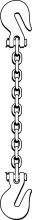 Ben-Mor SGG100012012-00 - G100 CHAIN SINGLE SLING 1/2" X 12' GRAB/GRAB