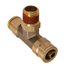 Paulin D7072DTS-4B - 1/4"x1/4" PTC Air Brake Male Branch Tee Swivel Brass