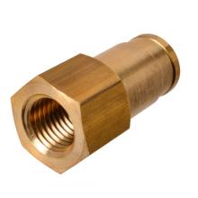 Paulin D7066DT-6B - 3/8"x1/4" PTC Air Brake Female Adaptor Brass