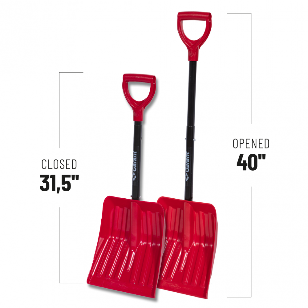Car shovel, py 11", telescopic steel handle, dh, display box of 10 units, Garant
