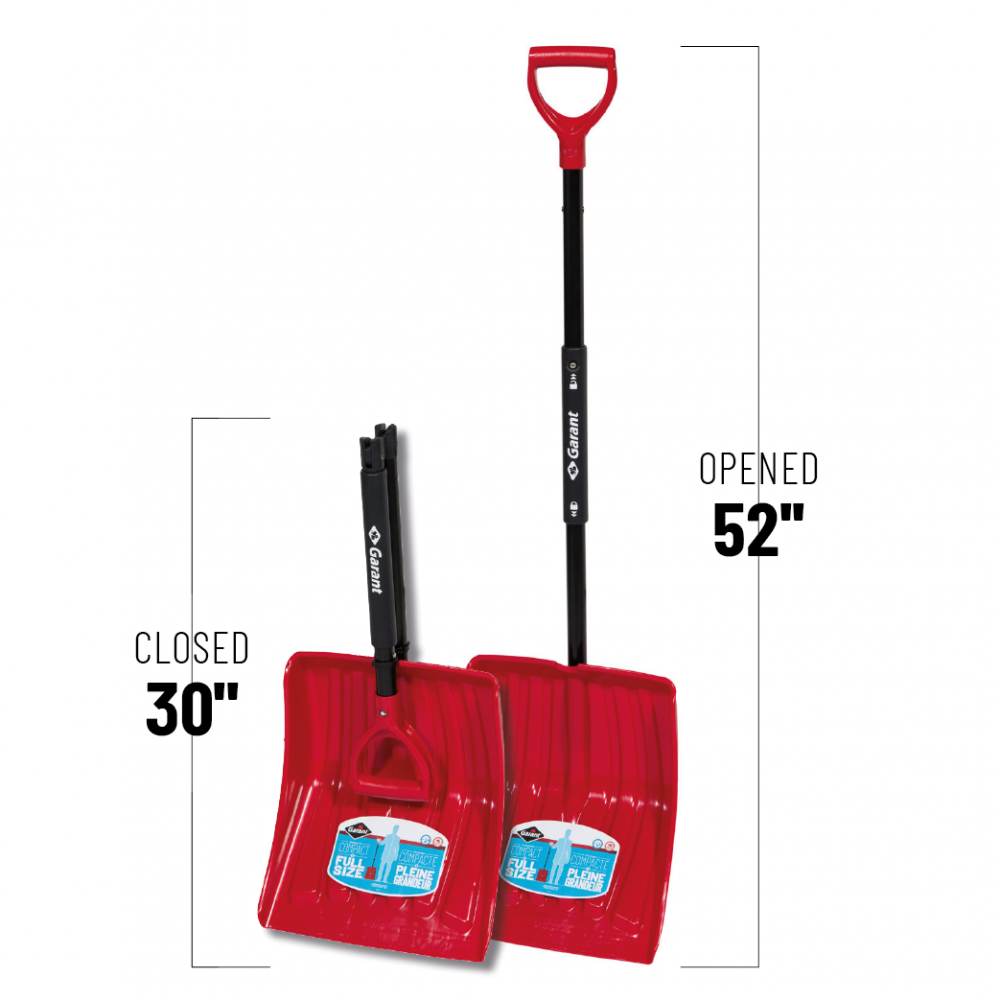 Snow shovel, py 13.9", foldable steel handle, kd, dh, Garant