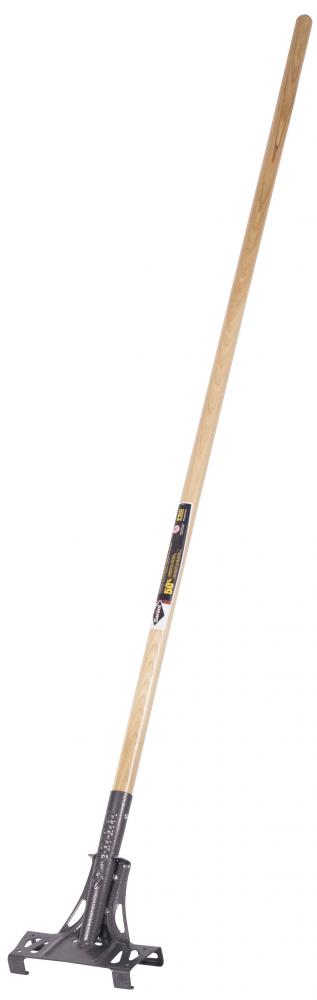 Handle in wood 1 1/8" x 60" with steel attachment for push broom, Garant Pro