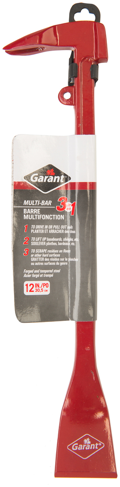Multi-Bar 3 in 1 11.75" : Pry bar, nail puller, hammer