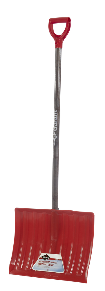 Snow shovel, 18" py blade, dh, wood handle.