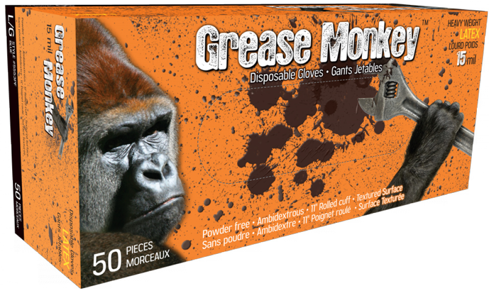 GREASE MONKEY 15 MIL RUBBER LATEX 11 INCH CUFF DISPOSABLE - X