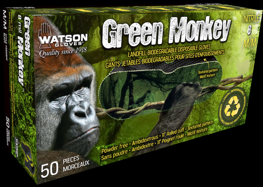 GREEN MONKEY RECLAIM 8 MIL NITRILE DIAMOND GRIP DISPOSABLE - X