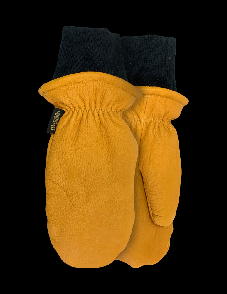 THE DUKE FULL COW KNIT WRIST SHERPA LINED MITT - S