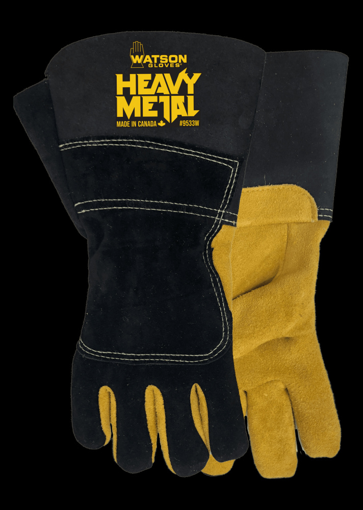 BLACK VELVET SPLIT ELK BACK FULL REVERSE PALM WELDING WOOL LINED - X