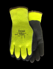 Watson Gloves 330-S - STEALTH VISIBULL CRINKLED RUBBER LATEX HI VIS LINED COATED - S