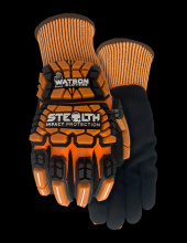 Watson Gloves 387TPR-S - STEALTH ORANGE CRUSH A5 13GG FULLDIP SANDY NITRILE TPR IMPACT - S