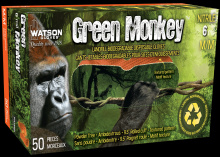 Watson Gloves 5557PF-M - GREEN MONKEY RECLAIM 6 MIL NITRILE DIAMOND GRIP DISPOSABLE - M