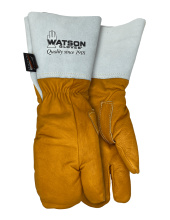 Watson Gloves 94071FGCR-S - ICE STORM FULL COW 1 FINGER GAUNTLET CUFF C200 LINED UTILITY - S