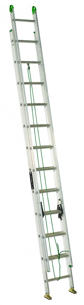 24' Aluminum Extension Ladder,  w/Pro Grip, Type II, 225 lb Load Capacity