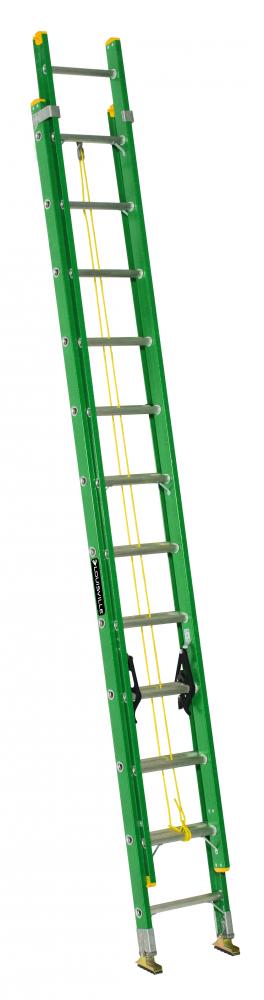 24' Fiberglass Extension Ladder, Type II, 225 lb Load Capacity