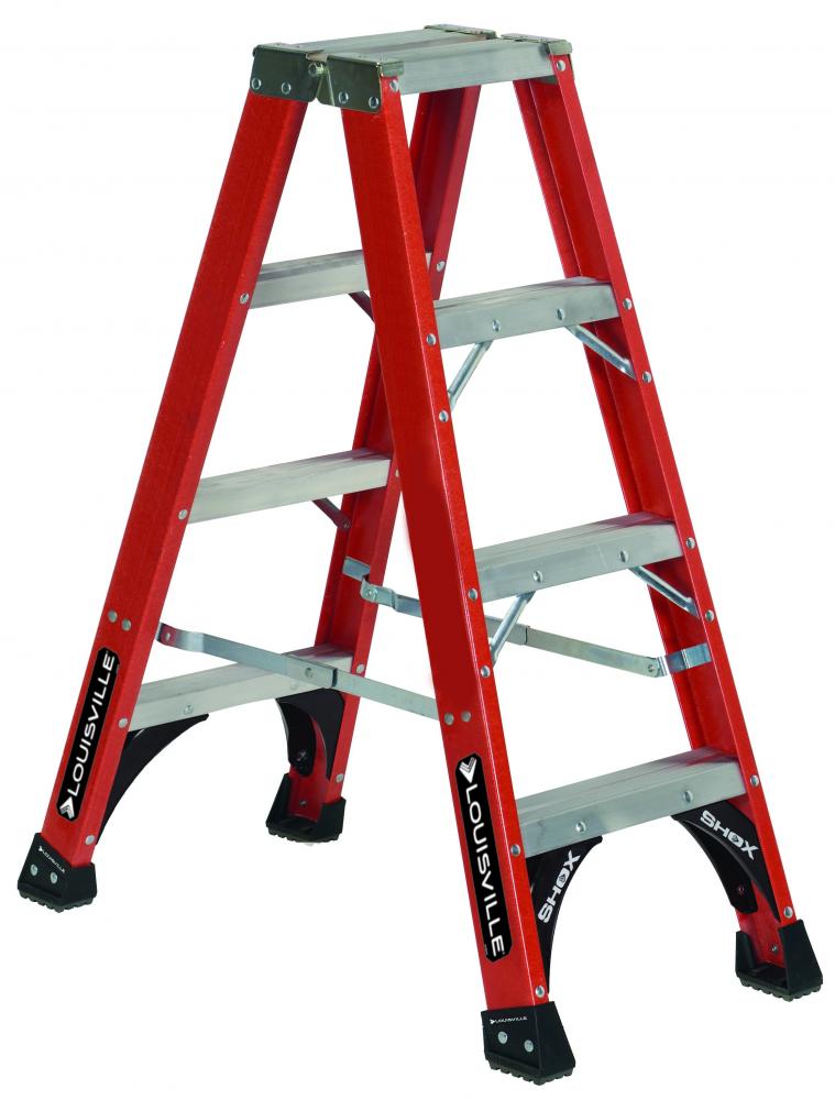 4' Fiberglass Twin Step Ladder, Type IAA, 375 lb Load Capacity