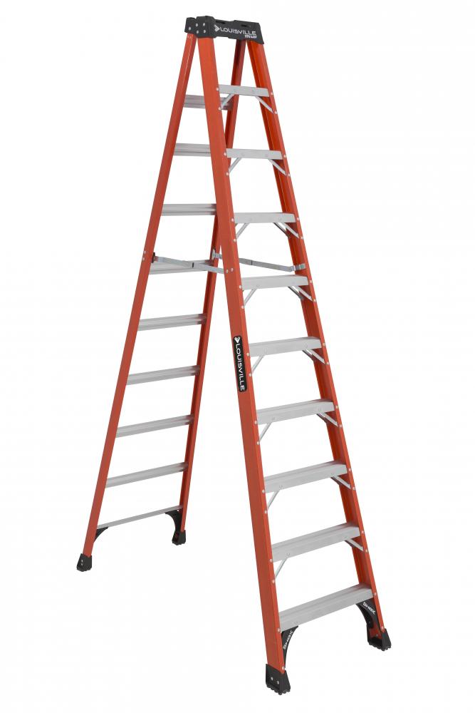 10' Fiberglass Step Ladder, Type IAA, 375 lb Load Capacity