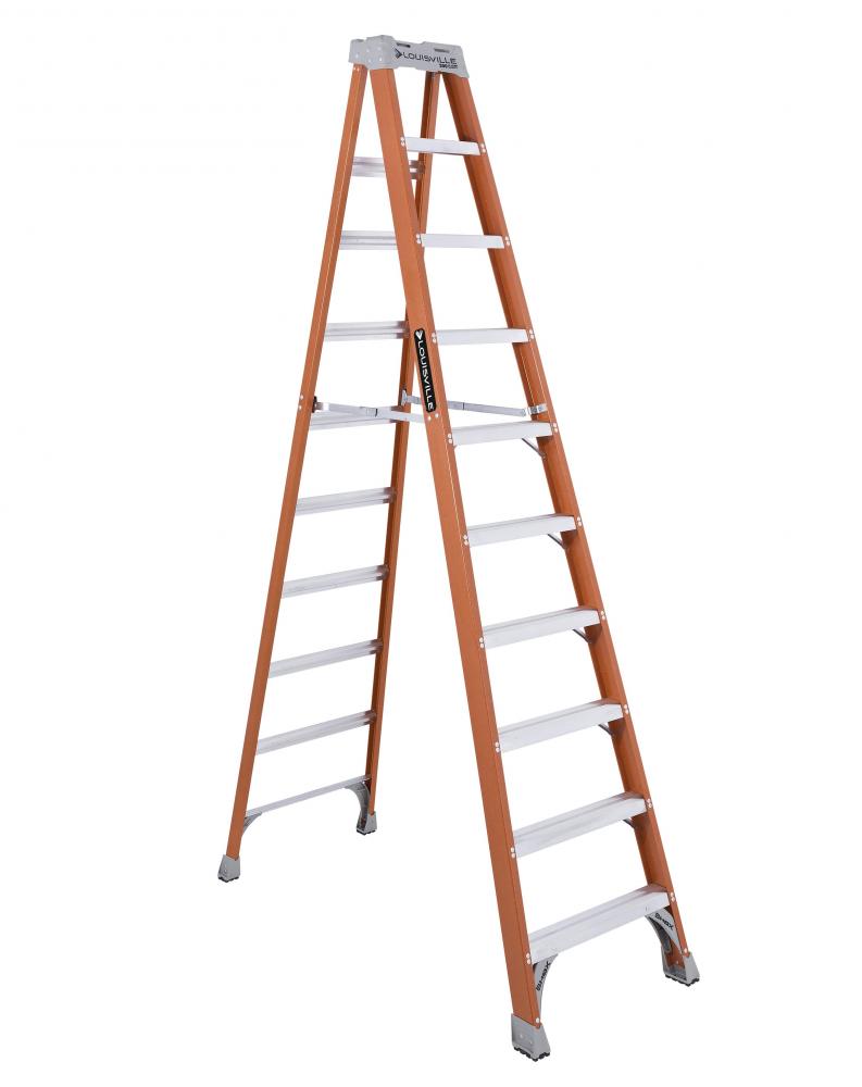 10' Fiberglass Step Ladder, Type IA, 300 lb Load Capacity