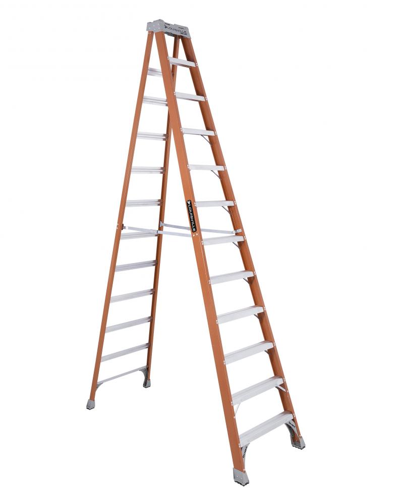 12' Fiberglass Step Ladder, Type IA, 300 lb Load Capacity