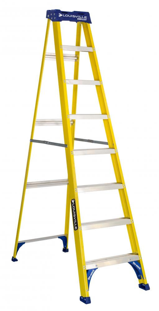8' Fiberglass Step Ladder, Type I, 250 lb Load Capacity