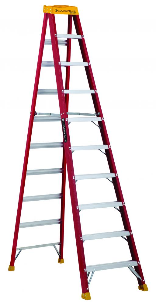 10' Fiberglass Step Ladder, Type IA, 300 lb Load Capacity