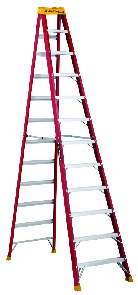 12' Fiberglass Step Ladder, Type IA, 300 lb Load Capacity