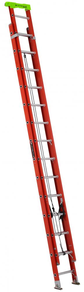 28' Fiberglass Extension Ladder, w/ProTop, Type IA, 300 lb Load Capacity