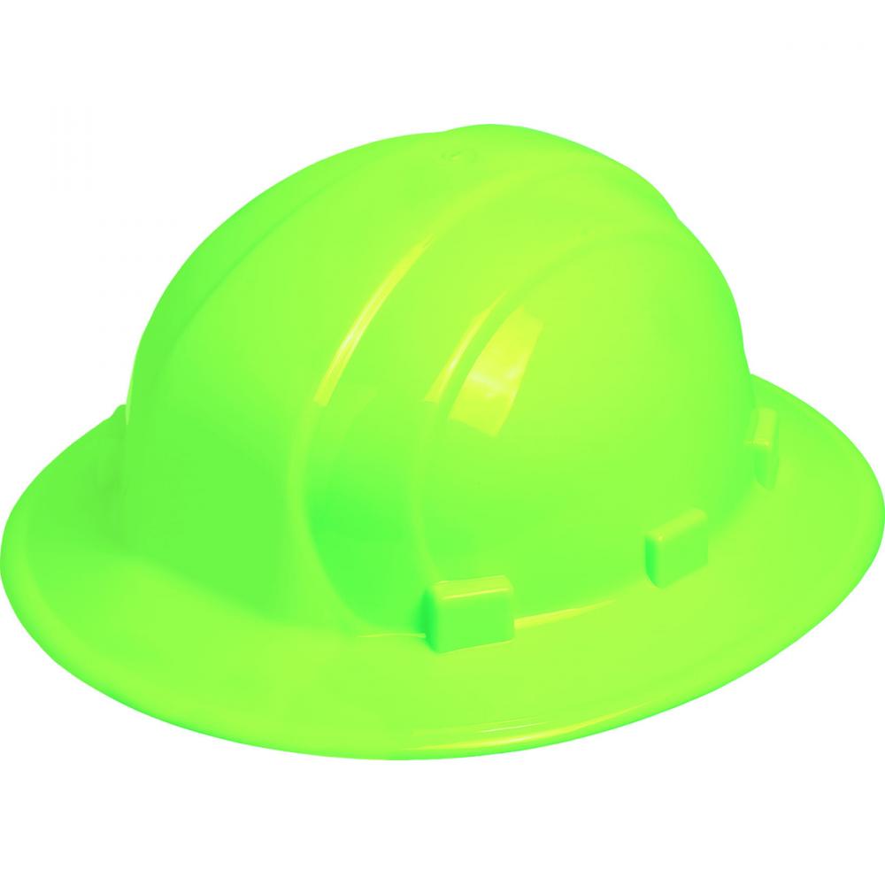 Omega II Full Brim Hardhat Type 1 Ratchet, Hi-Viz Lime