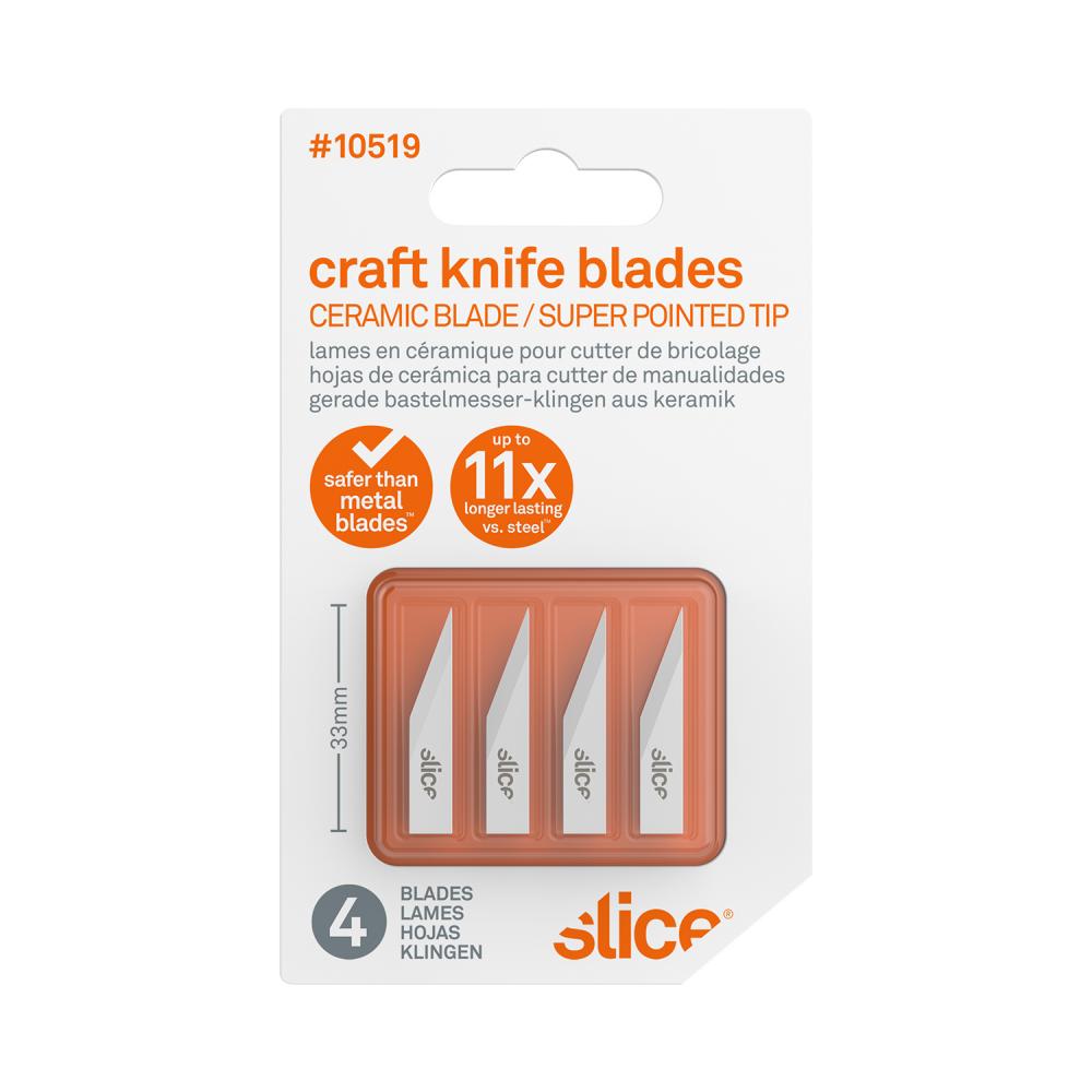 Slice Straight Edge Pointed Tip Ceramic Blade (4 blades/pack)
