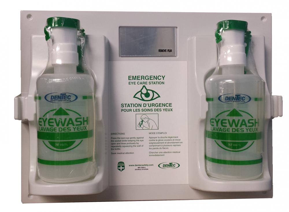 EYEWASH STATION WITH 2 - 1 LITER BOTTLES
