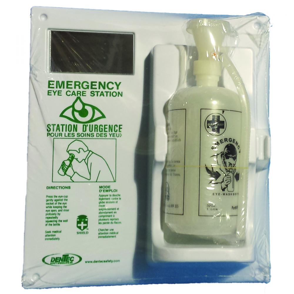 EYEWASH STATION WITH 1 - 1 LITER BOTTLE
