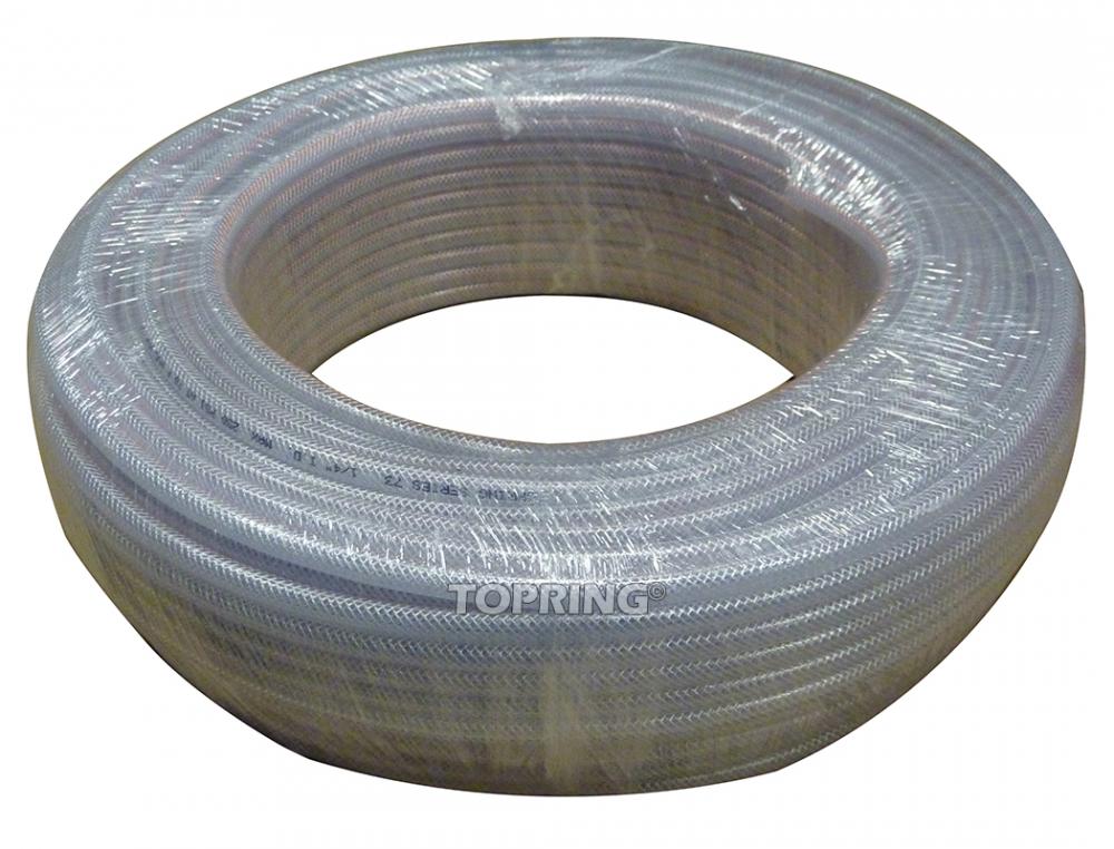 Clear PVC Tube With Steel Wire 1/2 O.D. 100 Feet