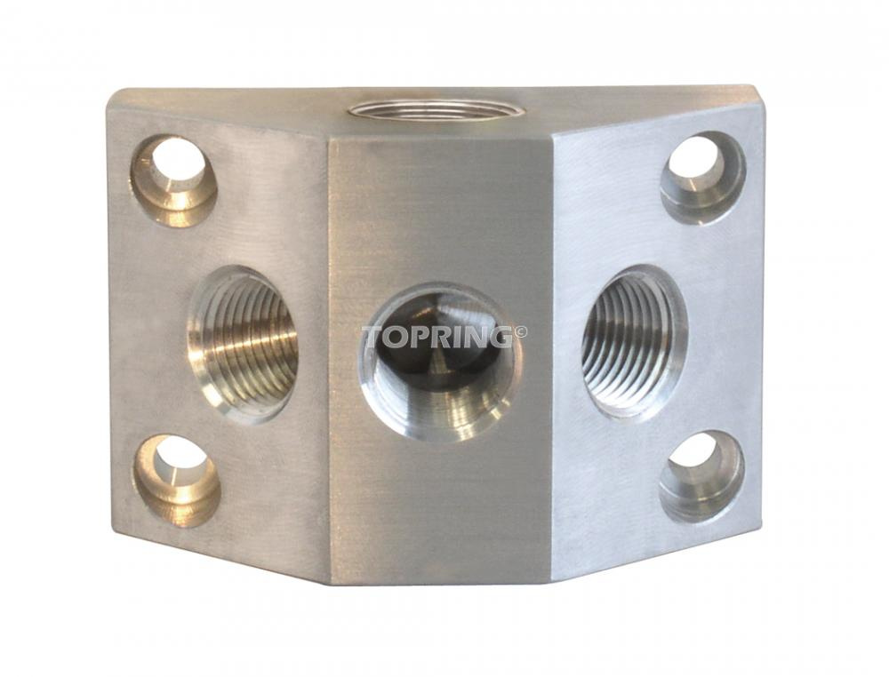 2 Port Aluminum Wall Manifold 1/2 (F) BSPP With 3/8 (F) NPT Outlet