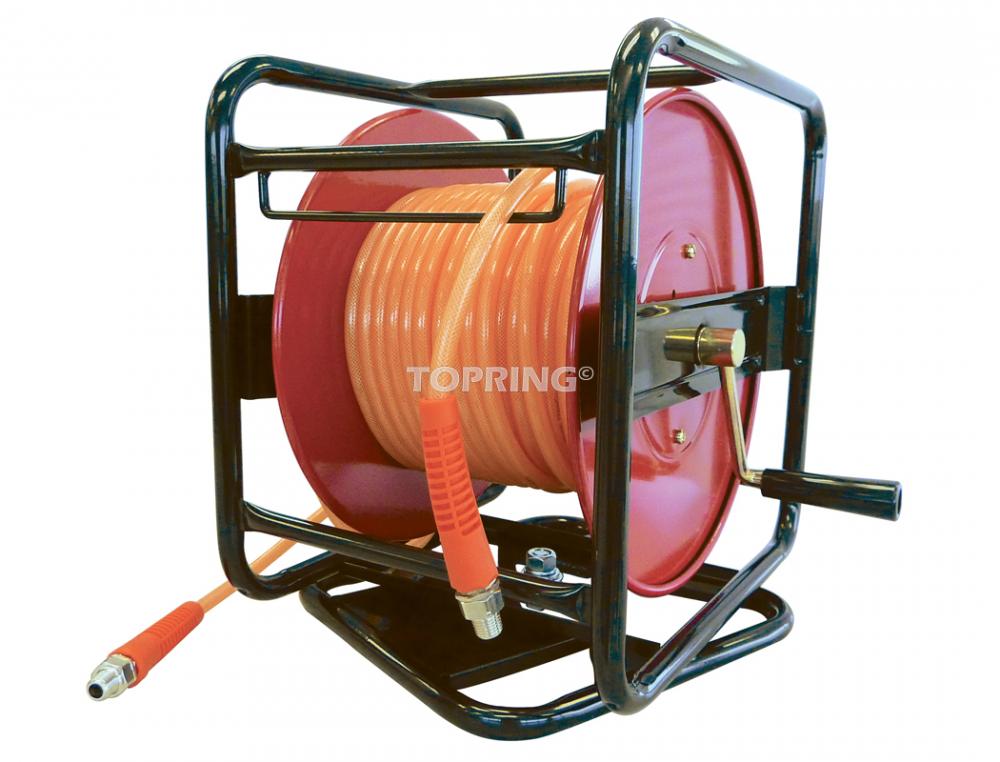 Manual Hose Reel With 1/4 I.D. 100 ft. Polyurethane Hose