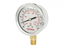 Topring 55.604 - 2-1/2 In. Stainless Steel Liquid Filled Pressure Gauge With Glycerin 30 Hg + 160 PSI